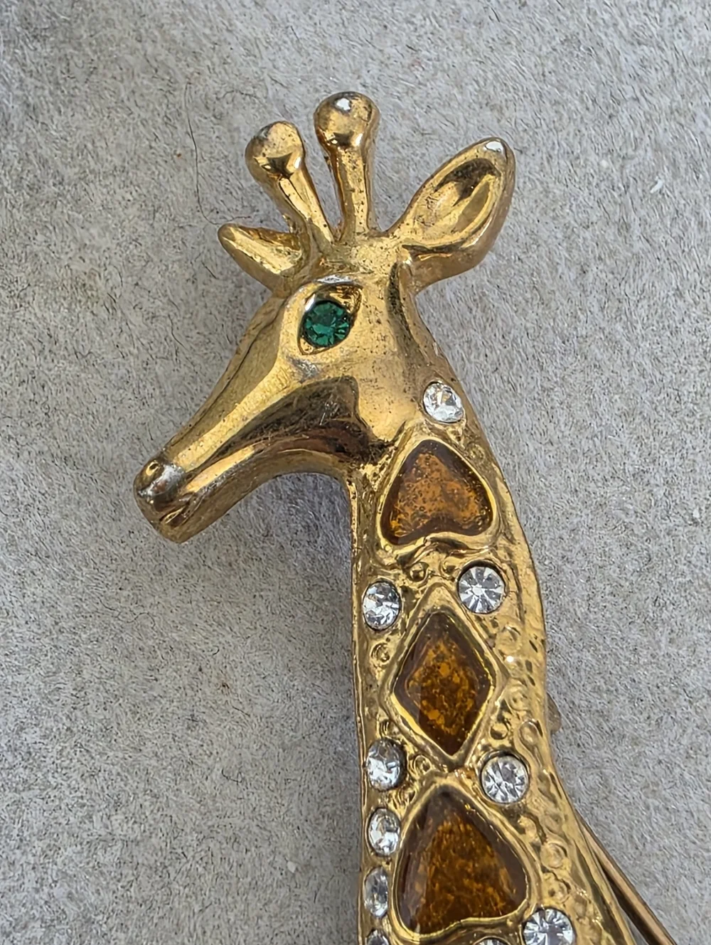 Vintage 80s Gold Giraffe Brooch Pin